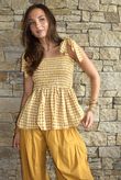 Nonni Gingham Bandeau Cami Mustard
